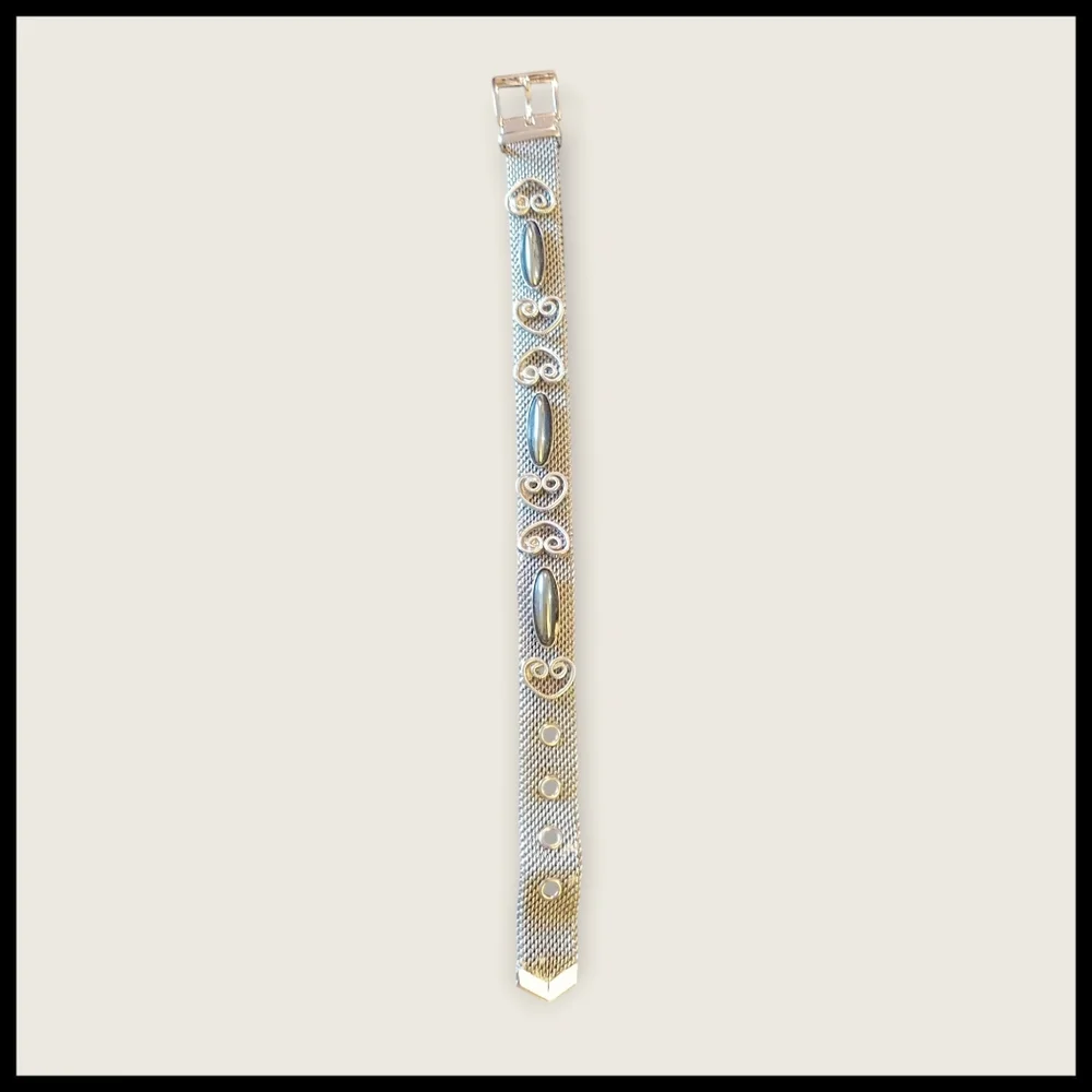 Vintage Silver Tone Mesh Bracelet